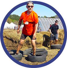 2015 Spartan Race Event  - Tires jumping challenge - in blue circle