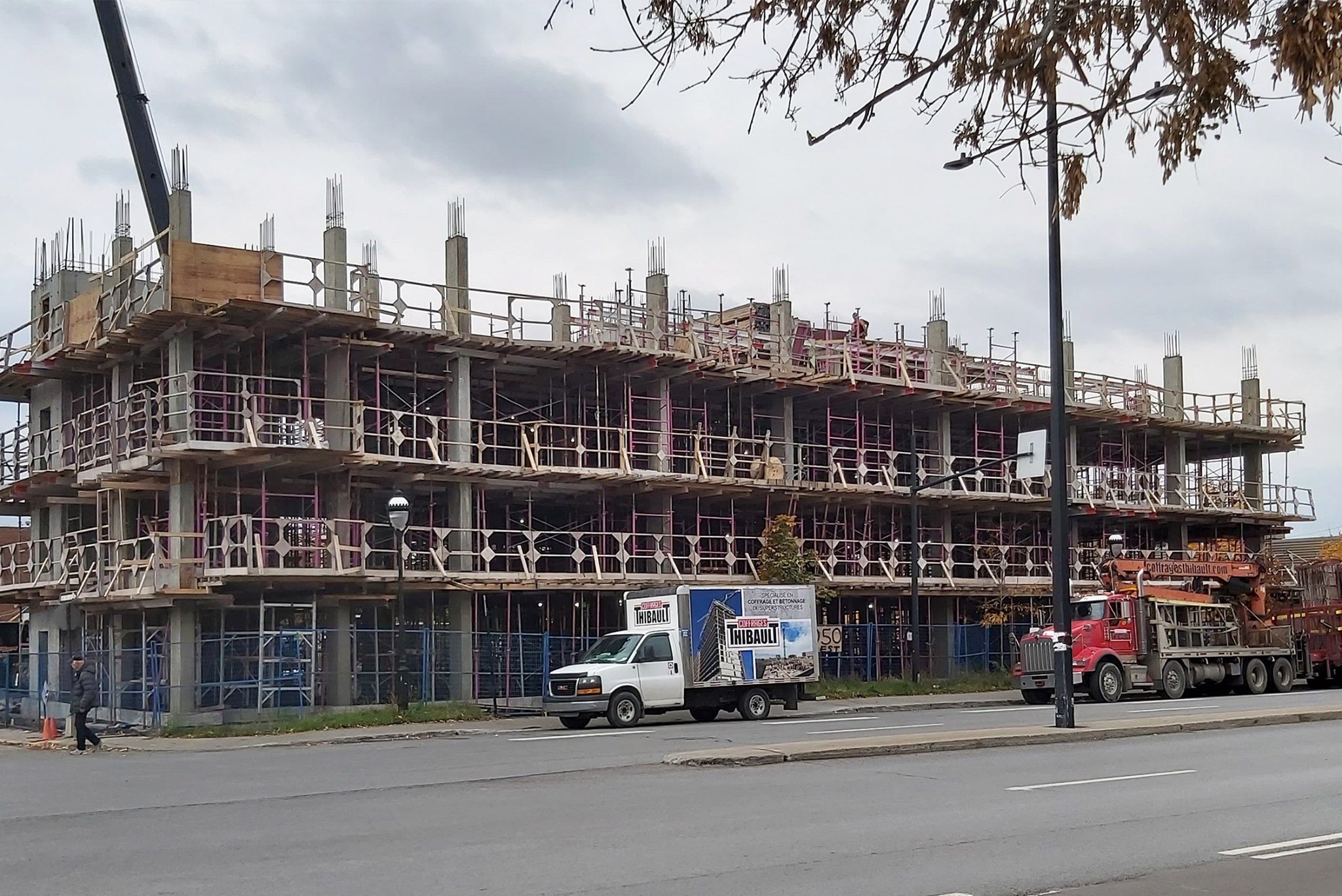Photo de l'avancement de la construction de notre immeuble sur la rue Sherbrooke