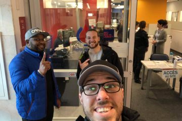 Photo de Steve, Alexandre et Dominic à Héma-Q!uébec